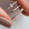 3PCS/Set Women Girls Fashion Geometry Crystal Rings, Ring Size:8