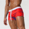 Back Pocket Flat Shorts Summer Beach Swim Shorts for Men, Size:XL(Red)