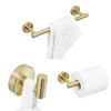 3 In 1 Matte 304 Stainless Steel Towel Bar Paper Towel Rack Hook Bathroom Accessories Bath Shower Set, Color:Gold