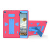 For Amazon Kindle Fire HD 8 2017 PC+Silicone Shockproof Protective Back Cover Case With Holder (Blue + Magenta)