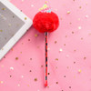 Creative Fur Ball Pendant Stationery Cute Plush Colored Pen Student Gel Pen(Pentagram Red Fur Ball)