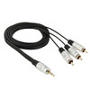 3.5mm Jack Stereo to 3 RCA Male Audio Cable, Length: 1.5m