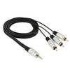 3.5mm Jack Stereo to 3 RCA Male Audio Cable, Length: 1.5m