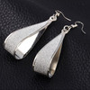 Fashion Water Drop Shape Frosted Long Earrings For Women(Silver)