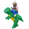 Operated Inflatable Dinosaur Fancy Polyester Dress Halloween Party Costume for Adult, Recommended Height: 1.6-1.9m(Green)