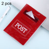 2 PCS Post Pattern Red Passport Card Bag