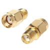 Straight Gold Plated RP-SMA Male to SMA Female Adapter