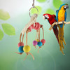 Creative Leather Rope Wooden Bead Parrot Bird Bite Toy