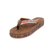 Fashion Muffin Bottom Ethnic Etyle Flip Flops for Women (Color:Brown Size:36)