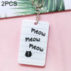 2 PCS Cute Cartoon Document Set Key Chain Bus Meal Card Protective Cover ID Card Set(Cat D)