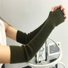 Autumn and Winter Long Thick Warm Cashmere Sleeves Fingerless Fake Sleeves, Size:One Size(Army Green)