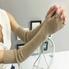 Autumn and Winter Long Thick Warm Cashmere Sleeves Fingerless Fake Sleeves, Size:One Size(Light Tan)