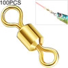 100 PCS Fishing Tackle Supplies Zimu Swivel Gold-plated Swivel Fishing Accessories, Specification: Length 0.8cm(Gold)