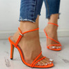 Candy-colored Super High-heeled Strap Sexy Sandals, Size:39(Orange)