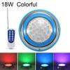 18W LED Stainless Steel Wall-mounted Pool Light Landscape Underwater Light(Colorful Light + Remote Control)