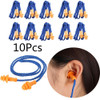 10 PCS Soft Silicone Corded Ear Plugs ears Protector Reusable Hearing Protection Noise Reduction Earplugs