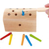 Children Wooden Magnetic Catching the Caterpillar Matching Games Parent-child Interaction Educational Toys, Size: 16*10*9.5cm (Wood Color)