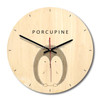 Porcupine Pattern Home Office Bedroom Decoration Wooden Mute Wall Clock, Size : 28cm
