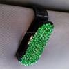 Car Pure Color Diamond Mounted Glasses Bill Clip Holder (Green)