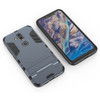 Shockproof PC + TPU Case for Nokia 8.1 / X7, with Holder (Navy Blue)