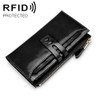 8239 Antimagnetic RFID Multi-function Leather Lady Wallet Large-capacity Purse with Detachable Card Holder (Black)