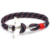 Whale Tail Anchor Charm Nautical Survival Rope Chain Bracelets(Dark blue)