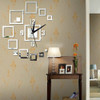 Wall Clocks Mirror 3D Stereo Acrylic Living Room Bedroom Decoration Wall Clock Fashion DIY Creative Wall Clock(Sliver)