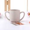 2 PCS  Wheat Straw Double Ear Mug Healthy Mouth Cup(White)