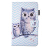 For Galaxy Tab E 8.0 / T377 Lovely Cartoon Wave Owl Pattern Horizontal Flip Leather Case with Holder & Card Slots & Pen Slot