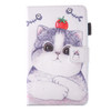 For Galaxy Tab E 8.0 / T377 Lovely Cartoon Tomato Cat Pattern Horizontal Flip Leather Case with Holder & Card Slots & Pen Slot