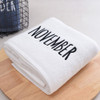 Month Embroidery Soft Absorbent Increase Thickened Adult Cotton Bath Towel, Pattern:November(White)