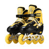 Oushen Adjustable Full Flash Children Single Four-wheel Roller Skates Skating Shoes Set, Size : L(Yellow)