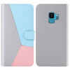 For Galaxy S9 Tricolor Stitching Horizontal Flip TPU + PU Leather Case with Holder & Card Slots & Wallet(Grey)