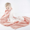 Rabbit Pattern Stereoscopic Ears Baby Knitted Blanket(Pink)