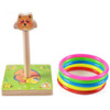 Kindergarten Children Wooden Cat Animal Throwing Ring Toss Games Activities Toys, Size: 9*9*14.7cm