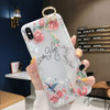 Flowers Pattern Wrist Strap Soft TPU Protective Case For Galaxy S9(Flowers wrist strap model C)