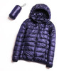 Casual Ultra Light White Duck Down Jacket Women Autumn Winter Warm Coat Hooded Parka, Size:L(Navy Blue)