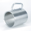 Stainless Steel Double Walled Water Mugs Coffee Cup with Carabiner Handle, Random Color Delivery