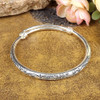 Bohemian Vintage Retro Silver Bangles Women Classic Handmade Tibetan Silver Carved Plum Cuff Bracelets