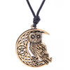 Owl Great Wisdom Ancient Silver Ancient Gold Couple Necklace(Antique Gold Plated)