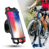 Floveme Universal Bicycle Mobile Phone Holder, Suitable for 4.0-6.3 inch Mobile Phones, For iPhone, Samsung, Huawei, Xiaomi, Lenovo, Sony, HTC and Other Smartphones(Black)