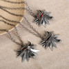 Men Wolf-Headed Pendant Necklace Accessories(red )