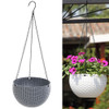 Rattan-like Hanging Basket Plastic Garden Flower Pot Creative Green Dill Absorbent Hanging Basin, Size:M(Gray Ordinary Version)