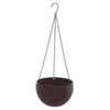 Rattan-like Hanging Basket Plastic Garden Flower Pot Creative Green Dill Absorbent Hanging Basin, Size:L(Brown Ordinary Version)