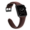 For Apple Watch Series 5 & 4 40mm / 3 & 2 & 1 38mm Oil Wax Genuine Leather Strap Watchband(Red Brown)