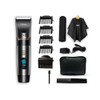 RIWA Professional Mens Hair Clipper Fast Charger Washable Barber Clippers with LCD Display, Plug Type:EU Plug(Black)