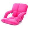 A3 Creative Lazy Sofa with Armrests Foldable Single Backrest Recliner (Rose Red)