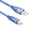 Normal USB 2.0 AM to BM Cable, with 2 core, Length: 5m(Blue)