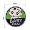 Baby in Car Lovely Smile Face Adoreable Car Free Sticker(Green)