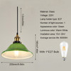 YWXLight LED Industrial Edison Vintage Style Hanging lamp Green Emerald Glass Pendant Light with E27 Bulb (Warm White)
